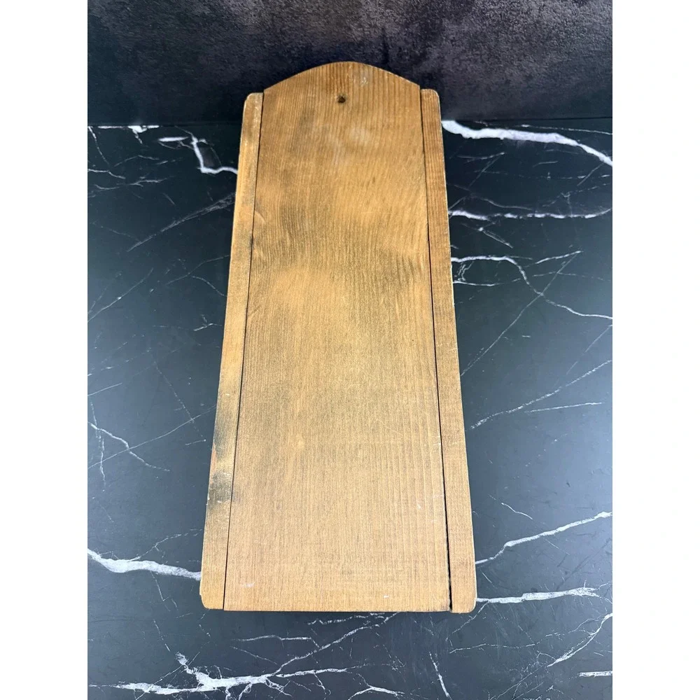 Vintage Rustic Solid Oak Wood 3 Tier Wall Mounted Letter Holder 18in Tall